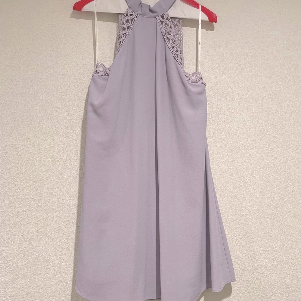 Lulu’s lavender open-back dress